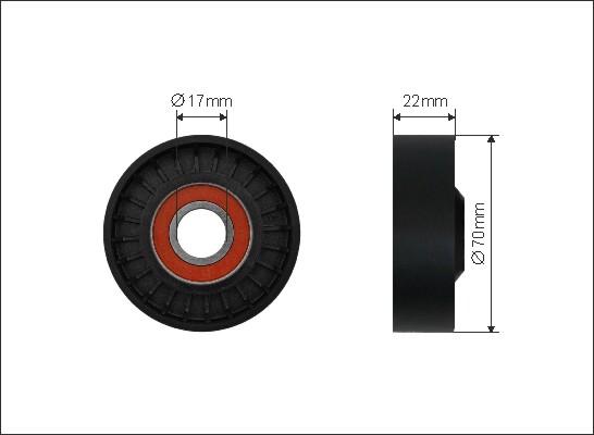 Caffaro 145-00 - Направляющий ролик, поликлиновый ремень avtokuzovplus.com.ua