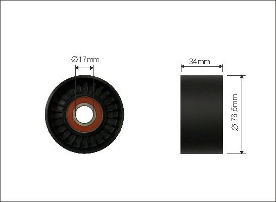 Caffaro 146-00 - Направляющий ролик, поликлиновый ремень avtokuzovplus.com.ua