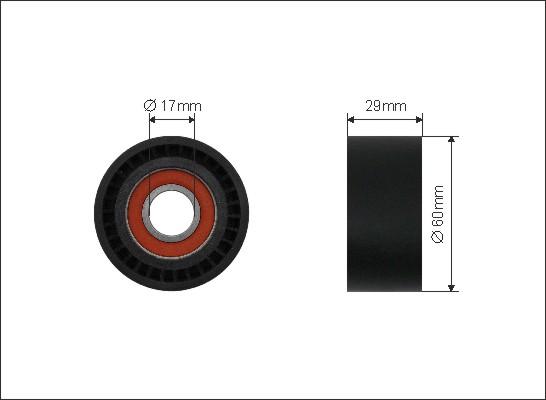 Caffaro 470-00 - Направляющий ролик, поликлиновый ремень avtokuzovplus.com.ua