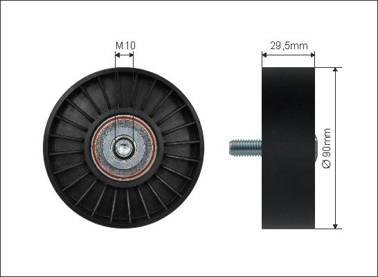 Caffaro 29-36 - Направляющий ролик, поликлиновый ремень avtokuzovplus.com.ua