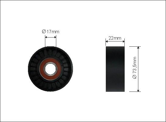 Caffaro 413-00 - Направляющий ролик, поликлиновый ремень avtokuzovplus.com.ua