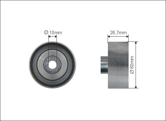 Caffaro 308-37 - Направляющий ролик, поликлиновый ремень avtokuzovplus.com.ua