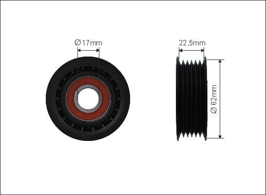 Caffaro 324-00 - Направляющий ролик, поликлиновый ремень avtokuzovplus.com.ua