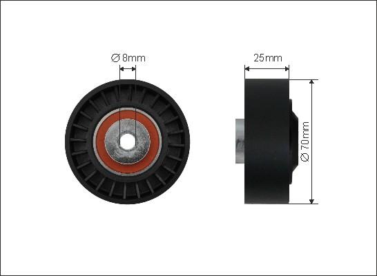 Caffaro 460-18 - Направляющий ролик, поликлиновый ремень avtokuzovplus.com.ua