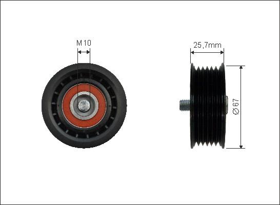 Caffaro 500010 - Направляющий ролик, поликлиновый ремень autodnr.net