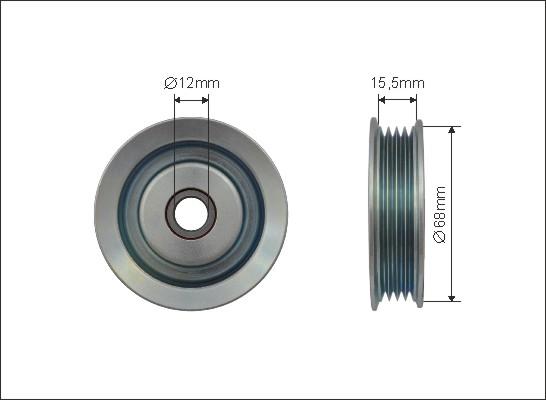 Caffaro 500127 - Паразитний / провідний ролик, поліклиновий ремінь autocars.com.ua