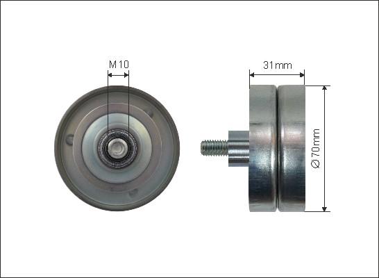 Caffaro 500157 - Паразитний / провідний ролик, поліклиновий ремінь autocars.com.ua