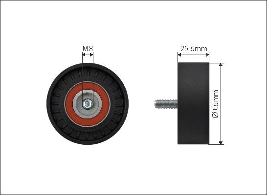 Caffaro 500163 - Направляющий ролик, поликлиновый ремень avtokuzovplus.com.ua