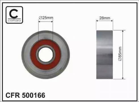 Caffaro 500166 - Направляющий ролик, поликлиновый ремень avtokuzovplus.com.ua