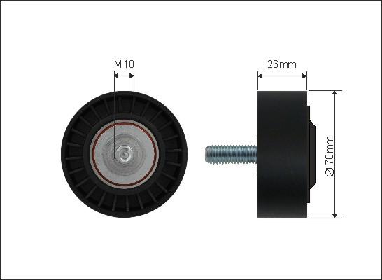 Caffaro 500189 - Направляющий ролик, поликлиновый ремень avtokuzovplus.com.ua