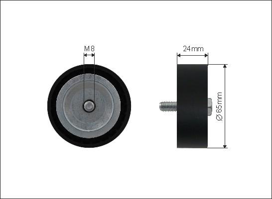 Caffaro 500204 - Направляющий ролик, поликлиновый ремень avtokuzovplus.com.ua