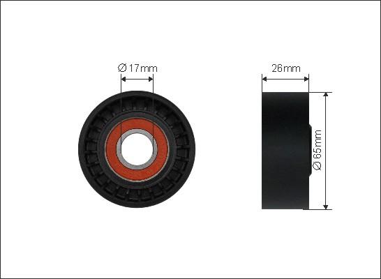 Caffaro 500213 - Направляющий ролик, поликлиновый ремень avtokuzovplus.com.ua