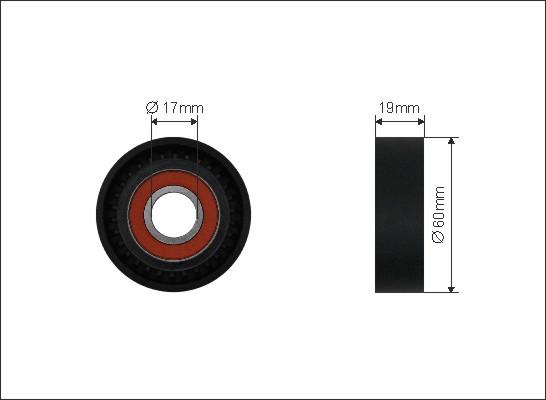 Caffaro 500236 - Направляющий ролик, поликлиновый ремень avtokuzovplus.com.ua