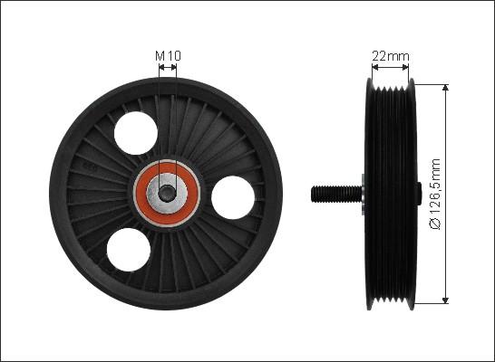 Caffaro 500245 - 126.5x10x22 Ролик паска приводного Renault 1.5dCi 01- autocars.com.ua