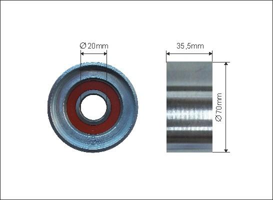 Caffaro 500298 - Направляющий ролик, поликлиновый ремень avtokuzovplus.com.ua