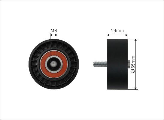 Caffaro 500315 - Направляющий ролик, поликлиновый ремень avtokuzovplus.com.ua