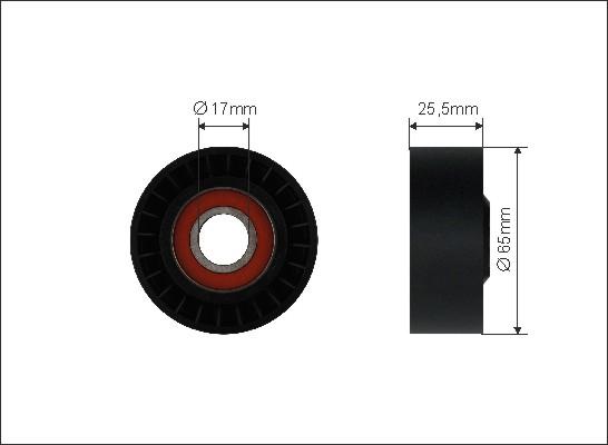 Caffaro 500324 - Направляющий ролик, поликлиновый ремень avtokuzovplus.com.ua