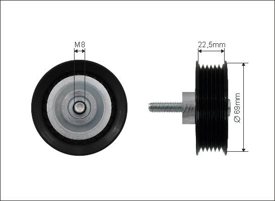 Caffaro 500334 - Паразитний / провідний ролик, поліклиновий ремінь autocars.com.ua