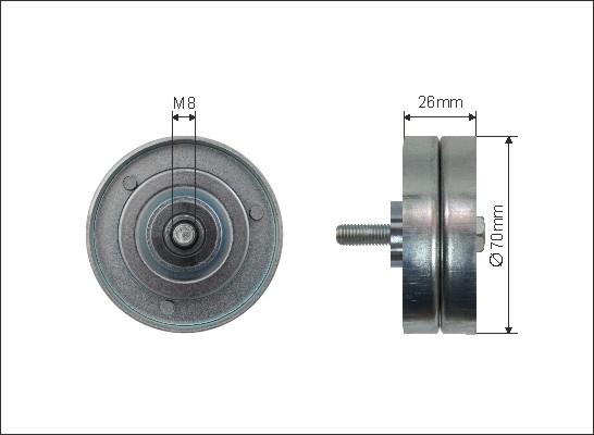 Caffaro 500347 - Паразитний / провідний ролик, поліклиновий ремінь autocars.com.ua
