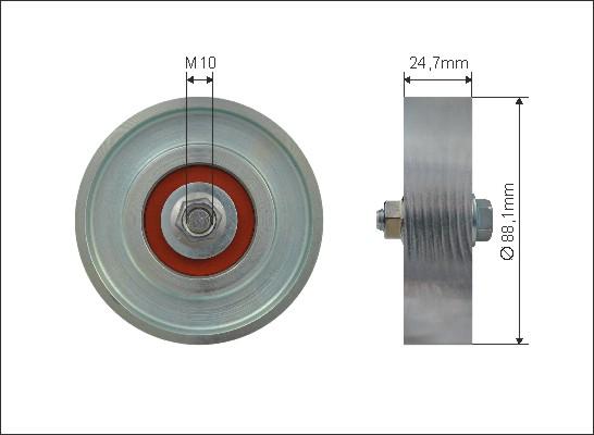 Caffaro 500389 - Направляющий ролик, поликлиновый ремень avtokuzovplus.com.ua