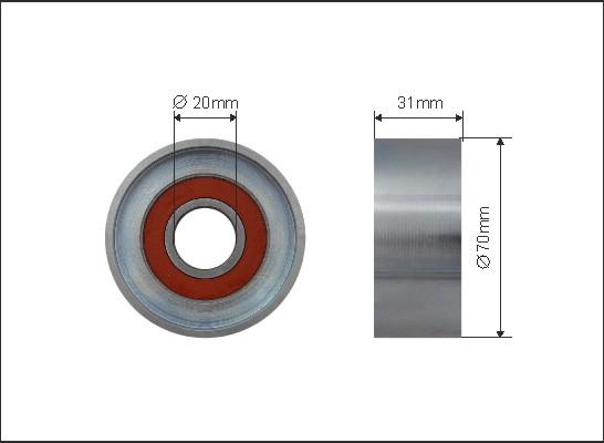 Caffaro 500394 - 70x20x31 Ролик паска приводного Honda Accord-CR-V 2.2CDTi 04- autocars.com.ua