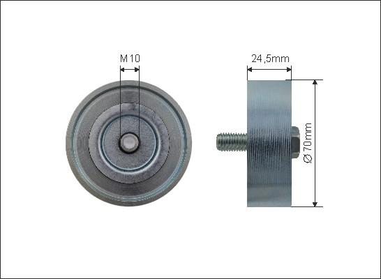 Caffaro 500424 - Направляющий ролик, поликлиновый ремень avtokuzovplus.com.ua