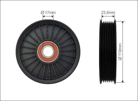 Caffaro 500478 - Паразитний / провідний ролик, поліклиновий ремінь autocars.com.ua