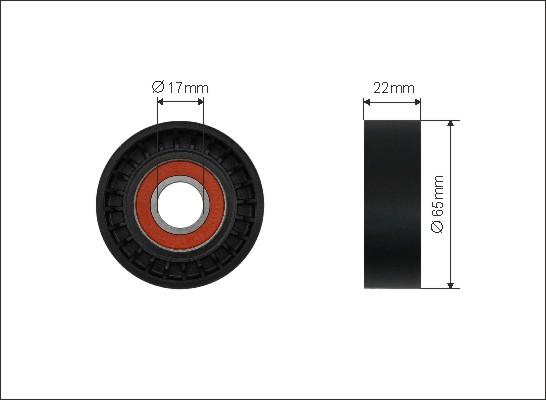 Caffaro 500555 - Направляющий ролик, поликлиновый ремень avtokuzovplus.com.ua