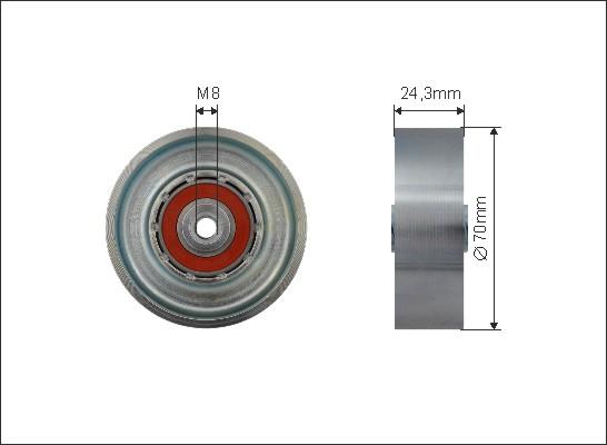 Caffaro 500560 - Паразитний / провідний ролик, поліклиновий ремінь autocars.com.ua
