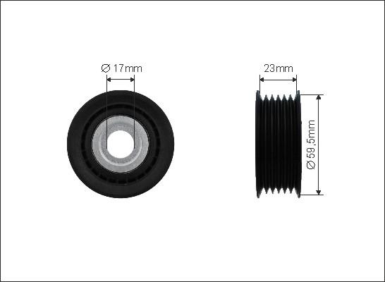 Caffaro 500561 - Паразитний / провідний ролик, поліклиновий ремінь autocars.com.ua