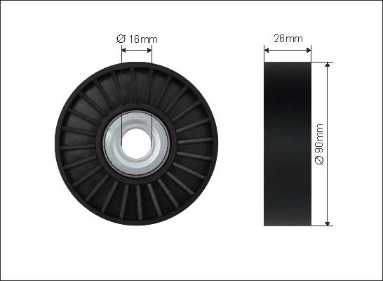 Caffaro 500563 - Паразитний / провідний ролик, поліклиновий ремінь autocars.com.ua