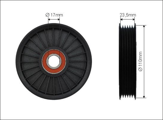 Caffaro 500572 - Паразитний / провідний ролик, поліклиновий ремінь autocars.com.ua