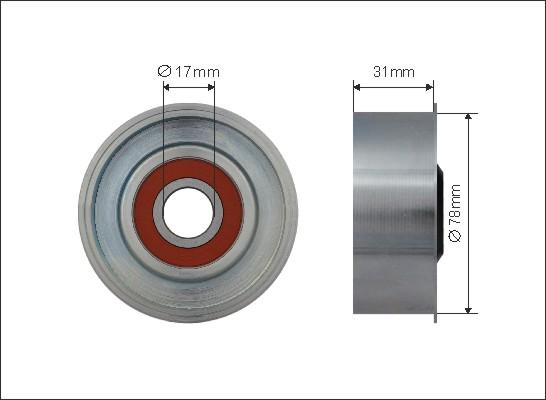 Caffaro 500578 - Направляющий ролик, поликлиновый ремень avtokuzovplus.com.ua