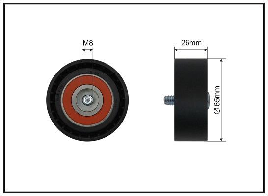 Caffaro 500711 - Паразитний / провідний ролик, поліклиновий ремінь autocars.com.ua
