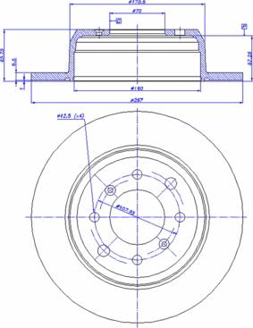 BOSCH 986478646 - Гальмівний диск autocars.com.ua