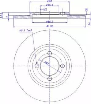 BOSCH 986478231 - Гальмівний диск autocars.com.ua