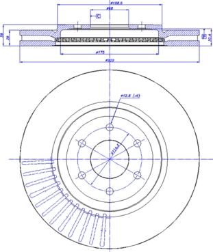 LUCAS DF6425 - Тормозной диск avtokuzovplus.com.ua