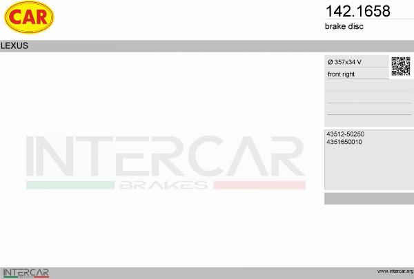 CAR 142.1658 - Гальмівний диск autocars.com.ua