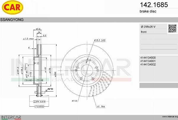 CAR 142.1685 - Гальмівний диск autocars.com.ua
