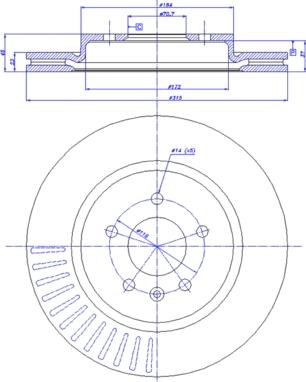 CAR 800-1896C - Гальмівний диск autocars.com.ua