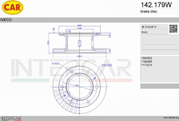 CAR 142.179W - Гальмівний диск autocars.com.ua
