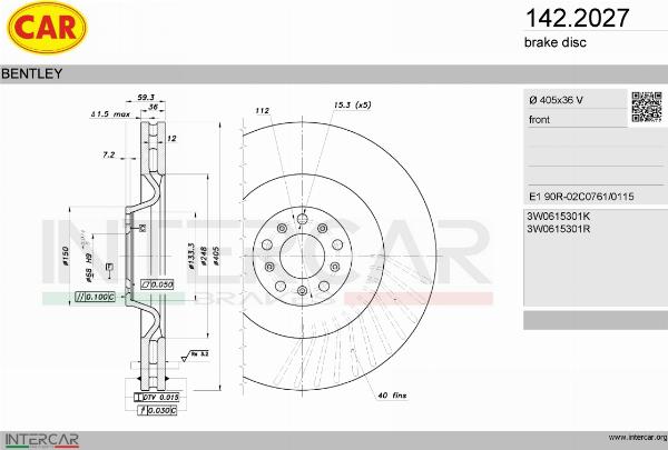 CAR 142.2027 - Гальмівний диск autocars.com.ua