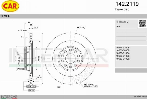 CAR 142.2119 - Гальмівний диск autocars.com.ua
