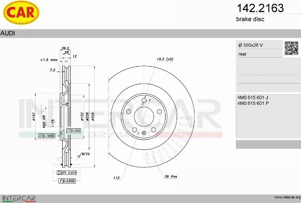 CAR 142.2163 - Гальмівний диск autocars.com.ua
