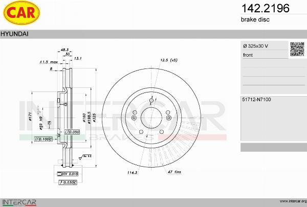 CAR 142.2196 - Гальмівний диск autocars.com.ua