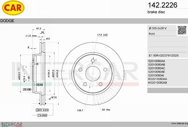 CAR 142.2226 - Гальмівний диск autocars.com.ua