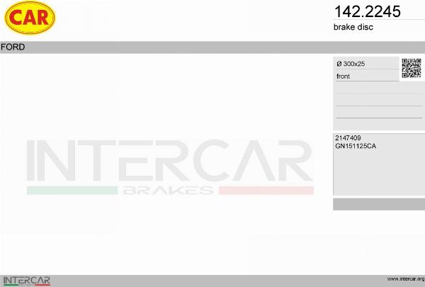 CAR 142.2245 - Гальмівний диск autocars.com.ua