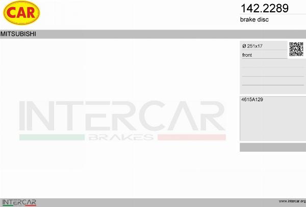 CAR 142.2289 - Гальмівний диск autocars.com.ua