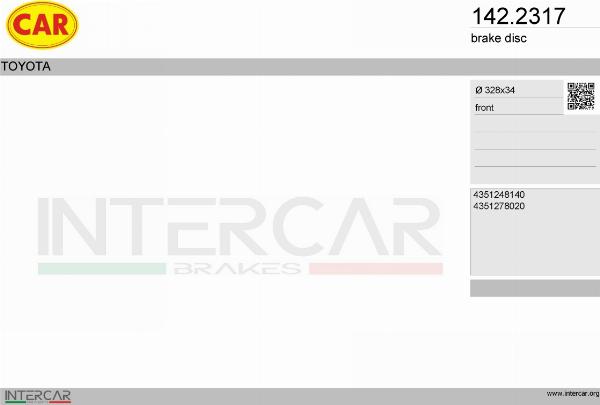 CAR 142.2317 - Гальмівний диск autocars.com.ua