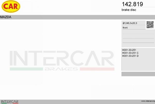 CAR 142.819 - Гальмівний диск autocars.com.ua